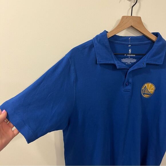 NBA Fanatics Golden State Warriors Medium Blue Polo Cotton - Picture 2 of 9